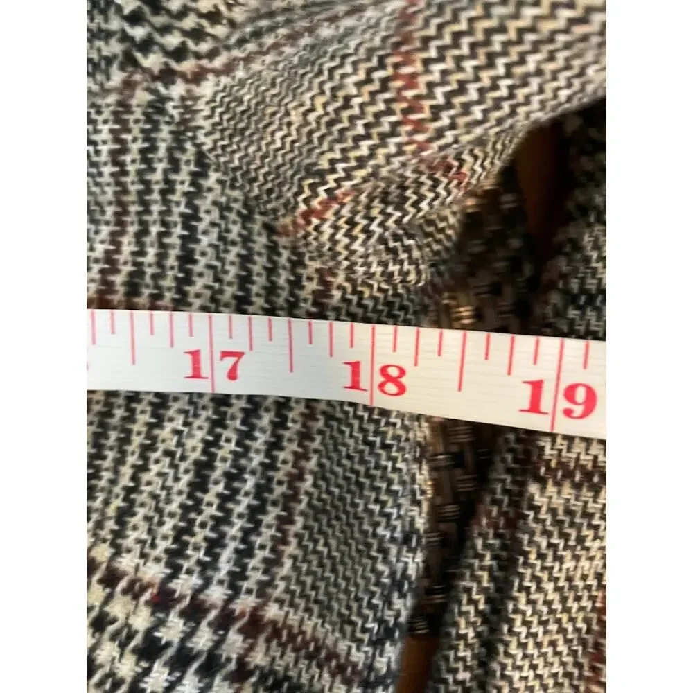 Plaid Jacket Womens Small Cropped Herringbone Shacket Button Light Weight Top